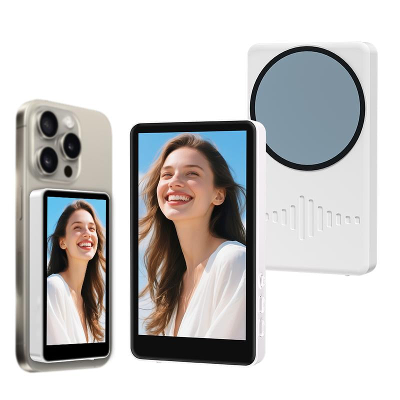 Magnetic Phone Vlog Selfie Monitor Screen,1080P Wireless Back‑Camera Monitor-Phone Vlog Selfie Monitor Screen 1080P HD Magnetic Phone Holder Clip Mount for Tiktok Live Streaming Vlogging Creator[Not Compatible with Iphone 17]