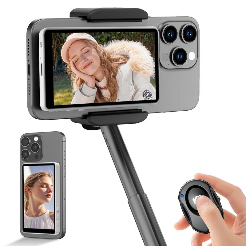 Magnetic Phone Vlog Selfie Monitor Screen,1080P Wireless Back‑Camera Monitor-Phone Vlog Selfie Monitor Screen 1080P HD Magnetic Phone Holder Clip Mount for Tiktok Live Streaming Vlogging Creator[Not Compatible with Iphone 17]