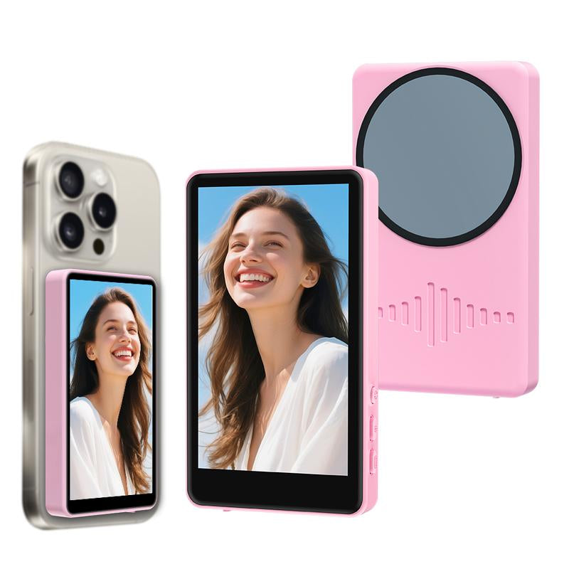 Magnetic Phone Vlog Selfie Monitor Screen,1080P Wireless Back‑Camera Monitor-Phone Vlog Selfie Monitor Screen 1080P HD Magnetic Phone Holder Clip Mount for Tiktok Live Streaming Vlogging Creator[Not Compatible with Iphone 17]